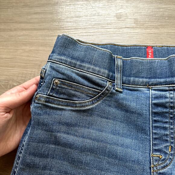 Spanx Seamed Front Wide Leg Jeans Size Small - Picture 3 of 15
